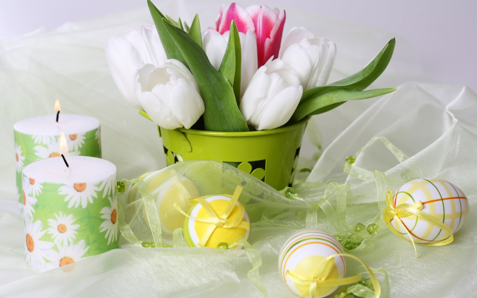 flower tulips holiday easter eggs candle