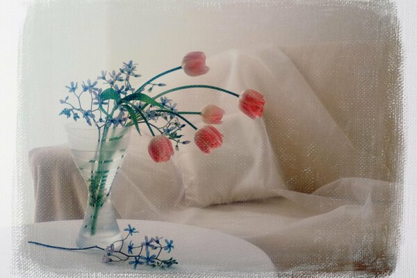 Bouquet de tulipes dans un vase