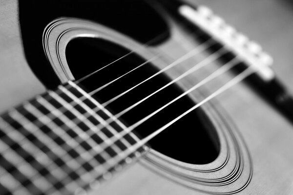 The neck of a six-string classical guitar