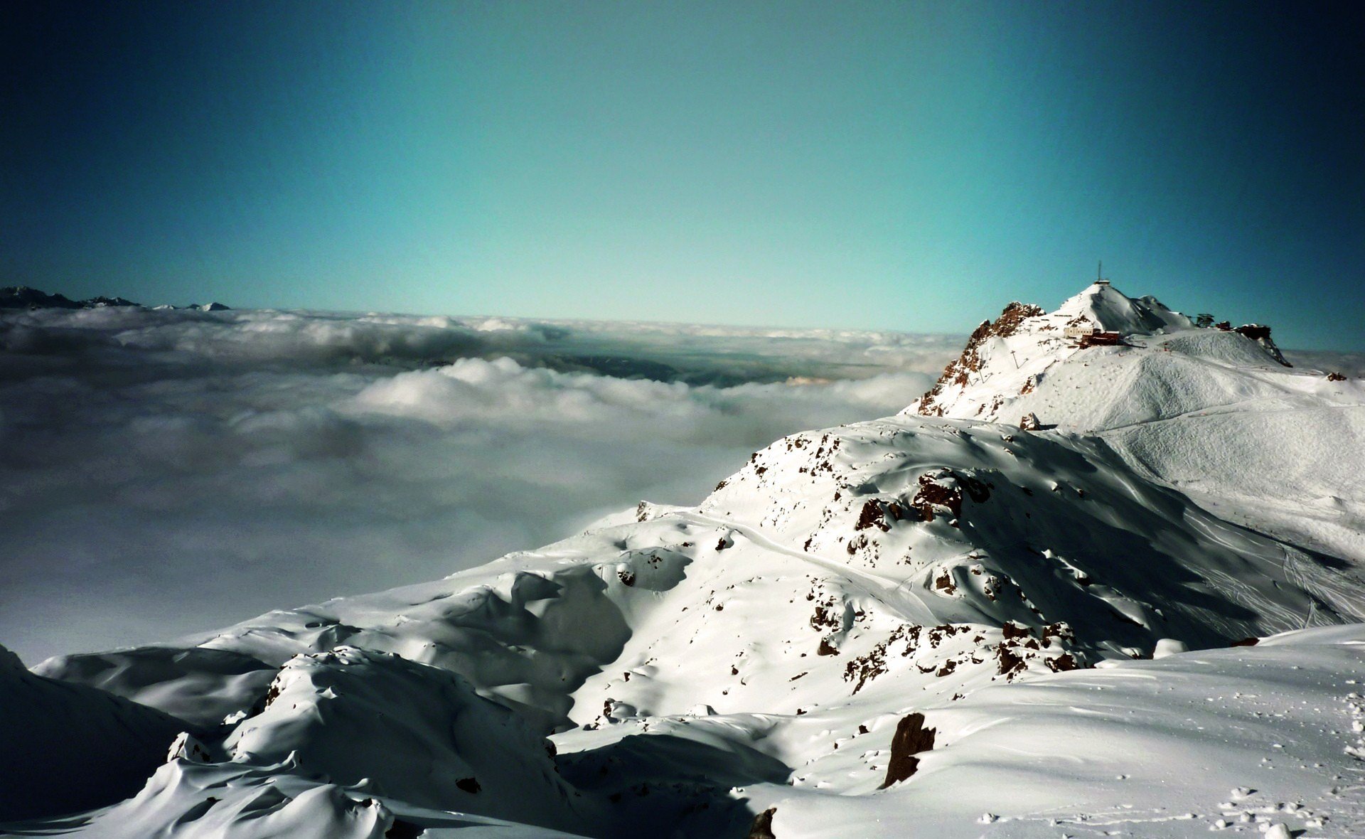 nature paysage montagnes neige hiver brouillard hiver