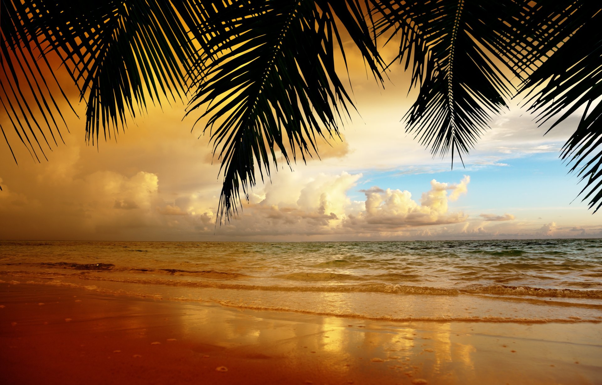 nature paysage ciel nuages coucher de soleil sable plage