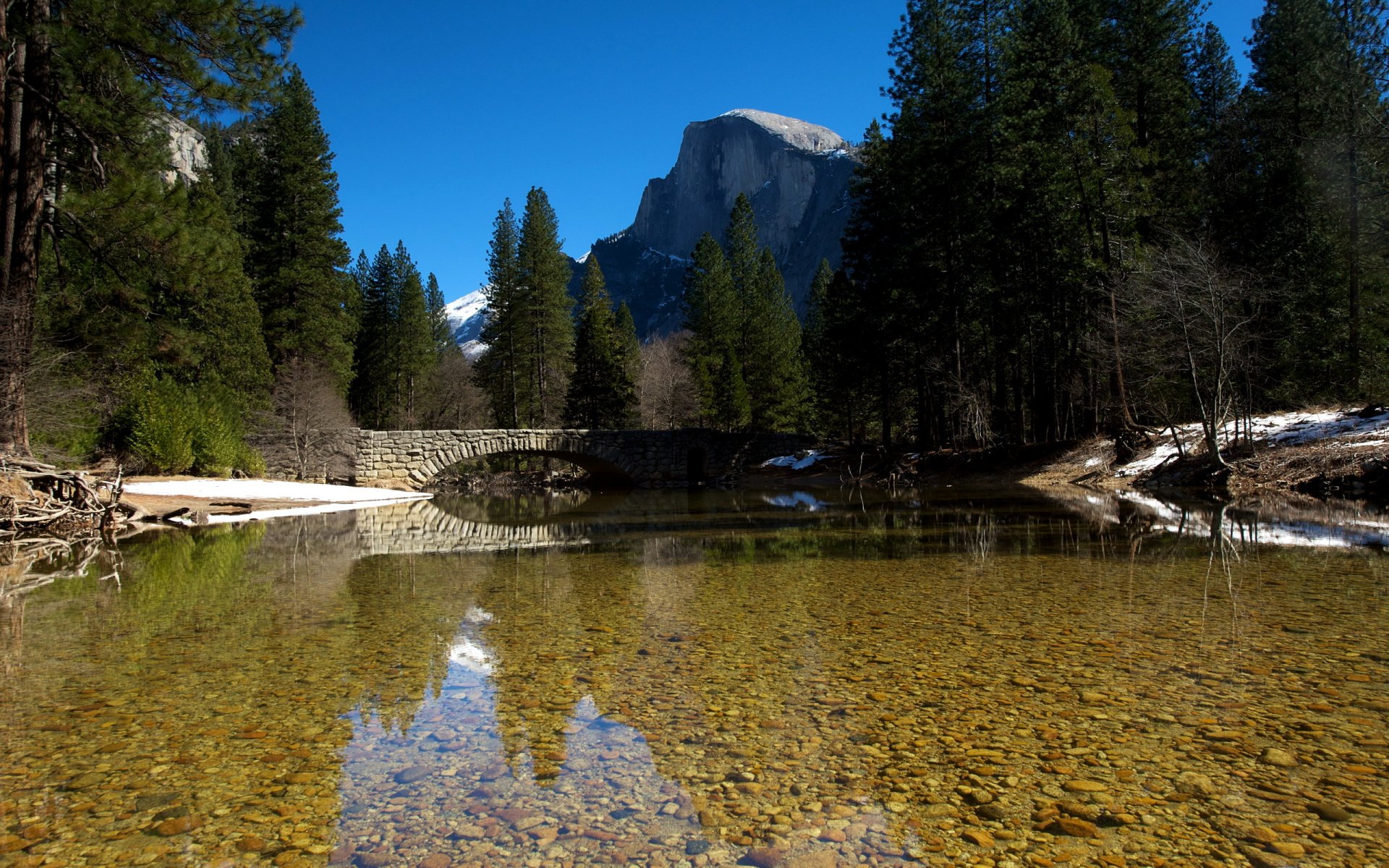 fluss brücke natur landschaft