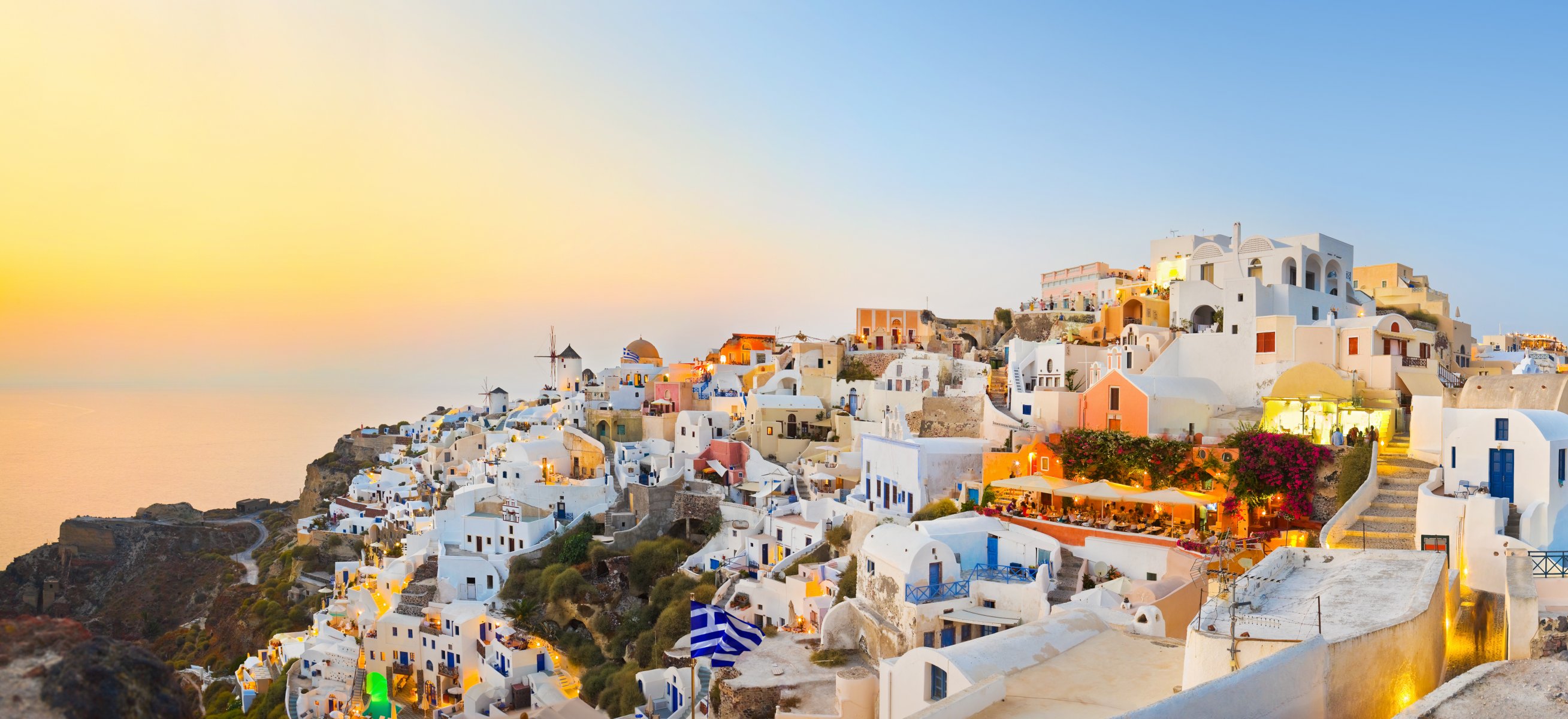 natur landschaft meer häuser griechenland santorini