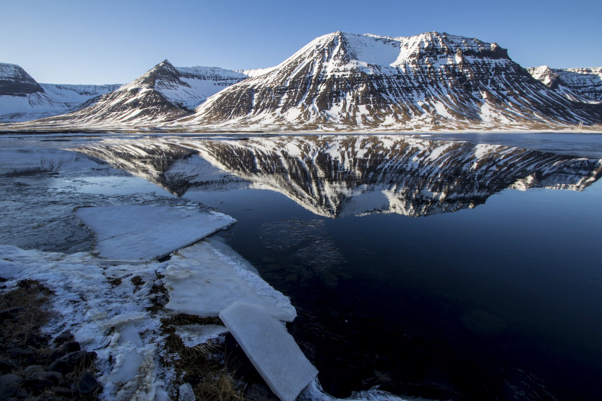 berge see schnee eis kälte ufer sonnig reflexion