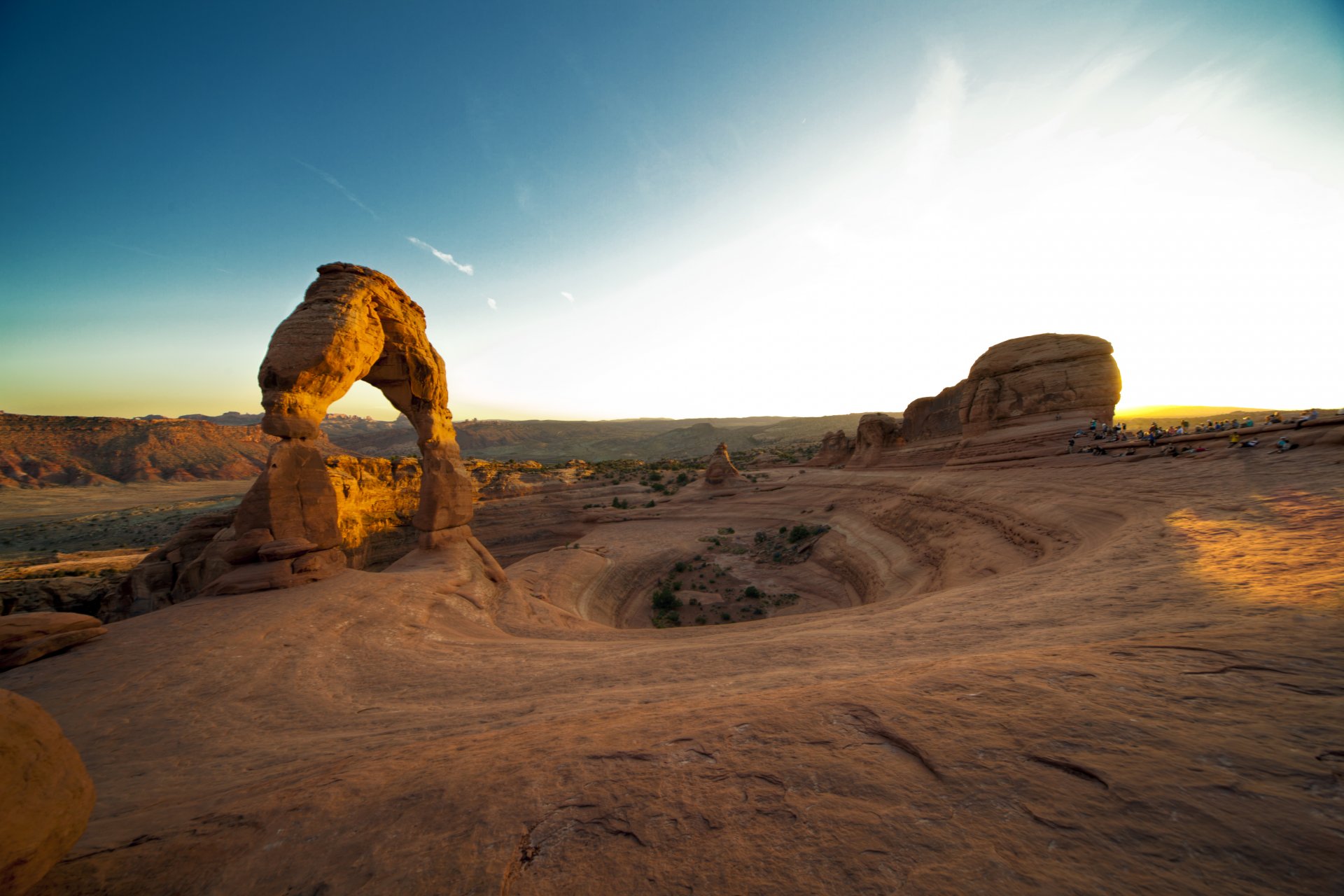 delikatny łuk utah zachód słońca park narodowy łuków usa kanion skała