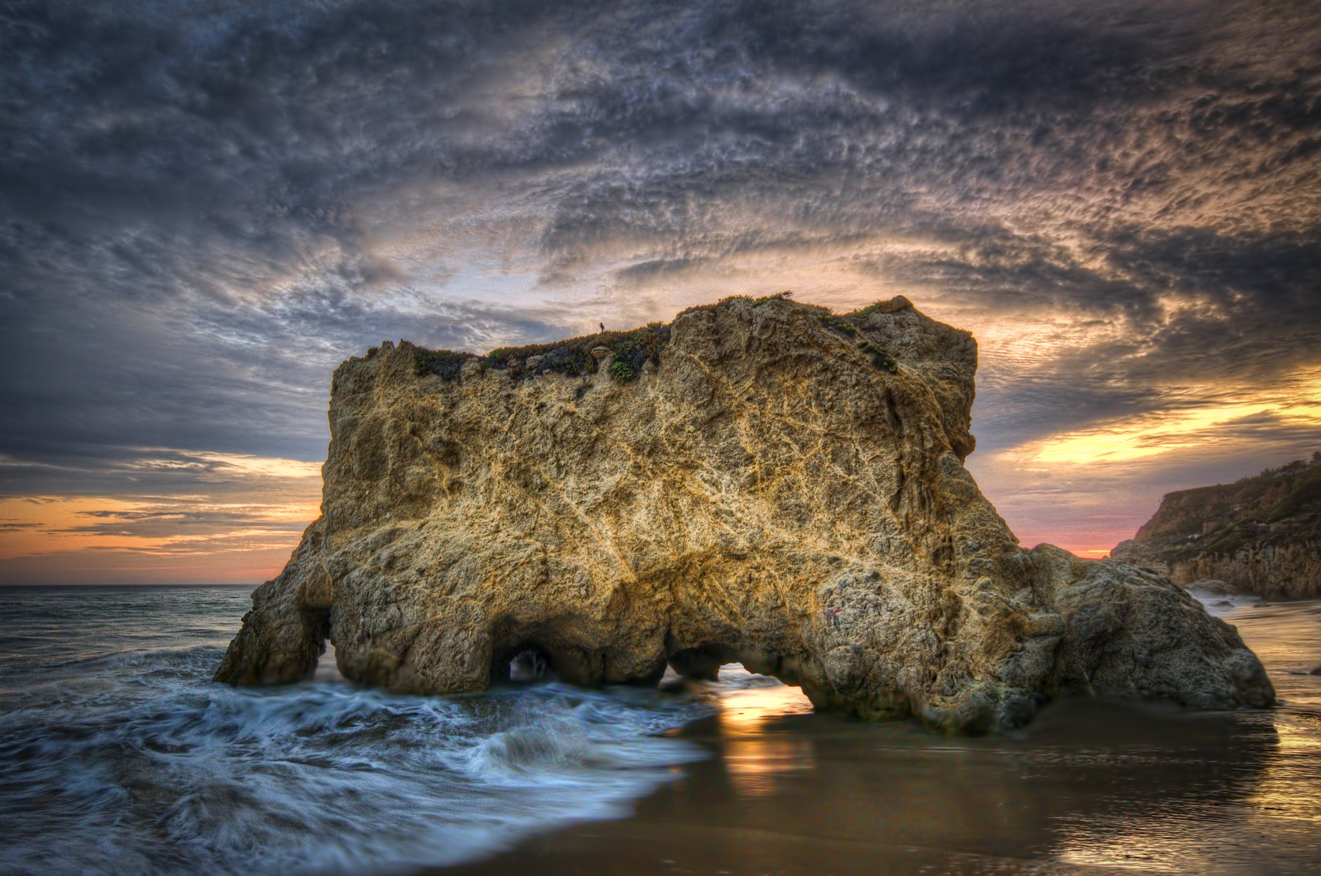 naturaleza paisaje cielo nubes mar océano puesta de sol playa