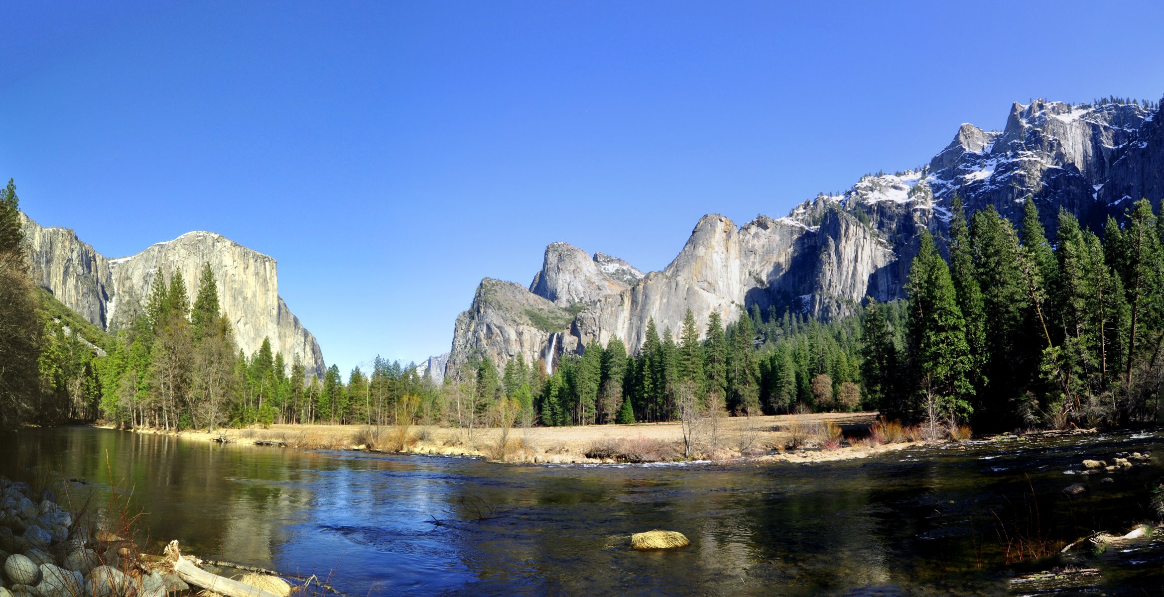 mountain forest river nature yosemite national park