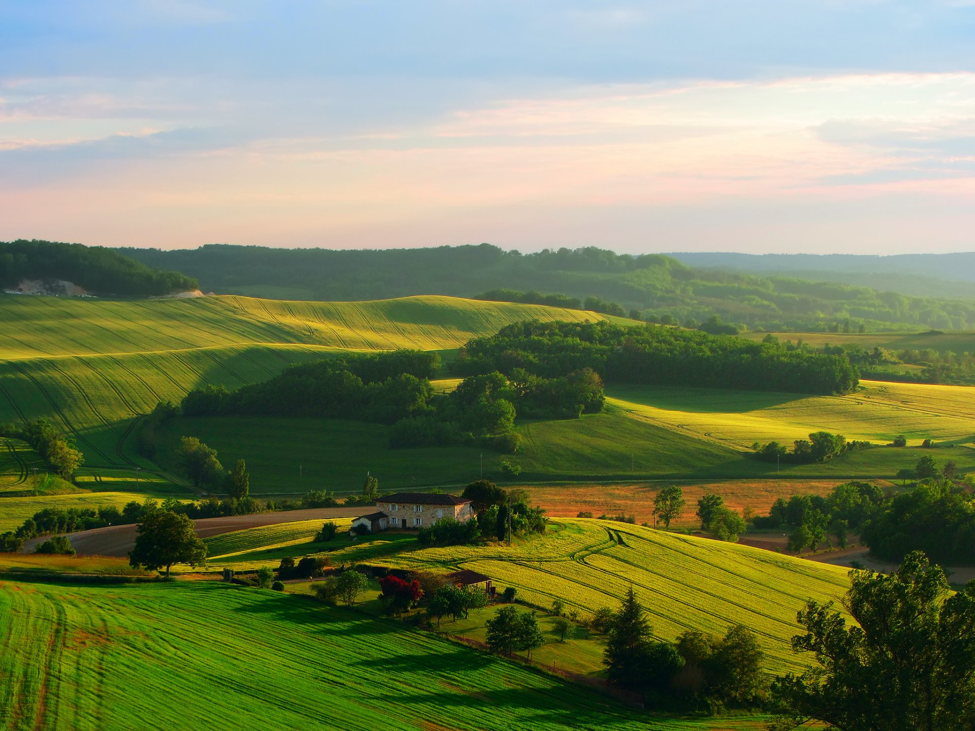 natur felder haus himmel