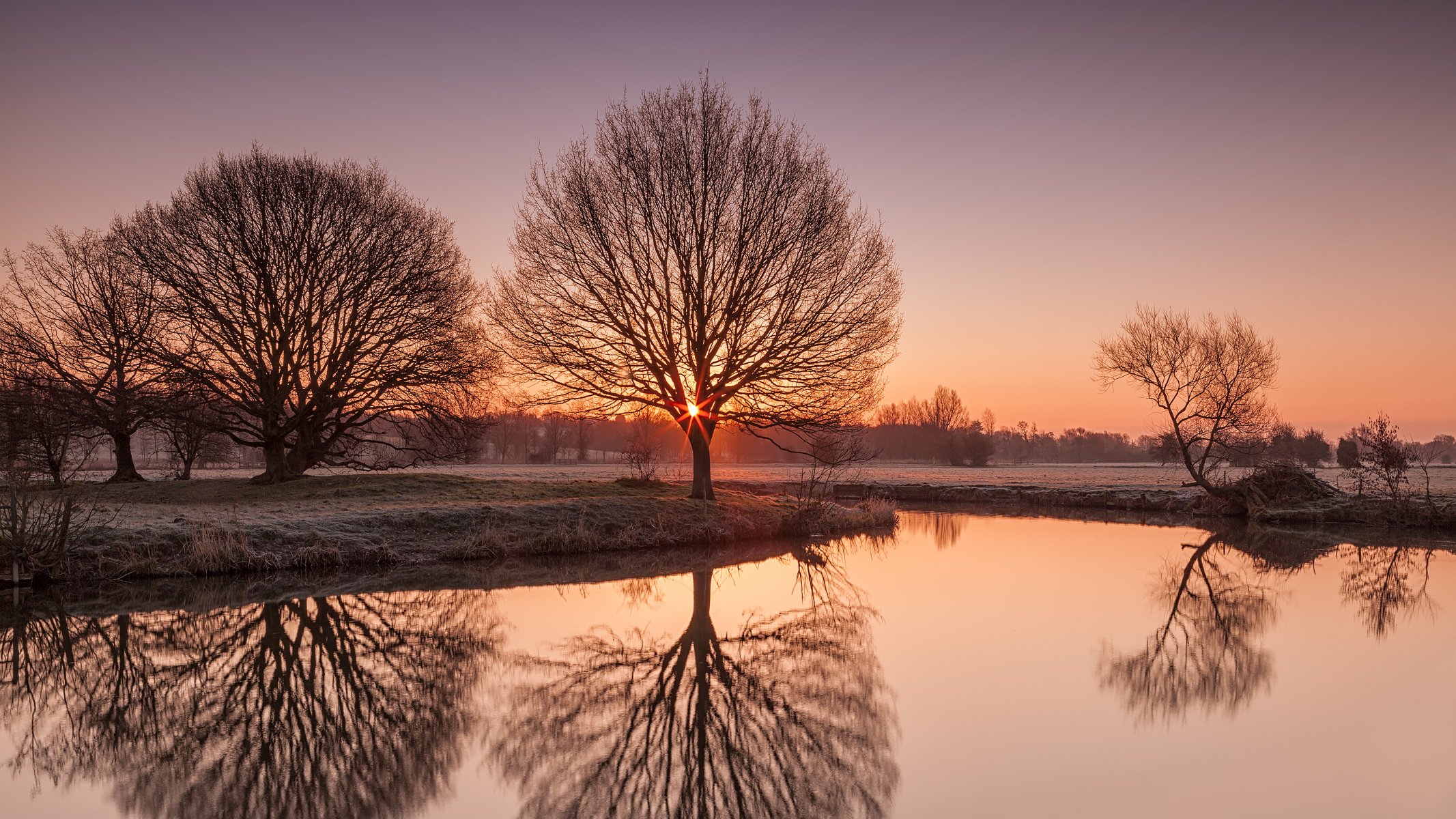 rivière store royaume-uni nature matin lac givre arbres