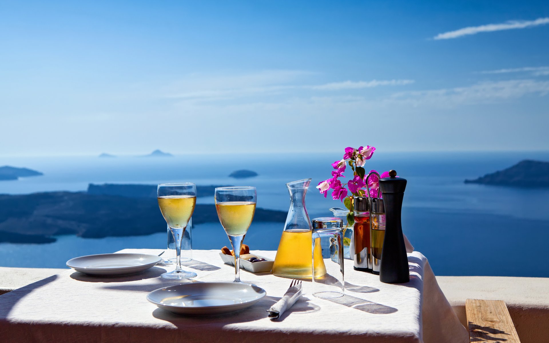 natur landschaft meer häuser griechenland santorini