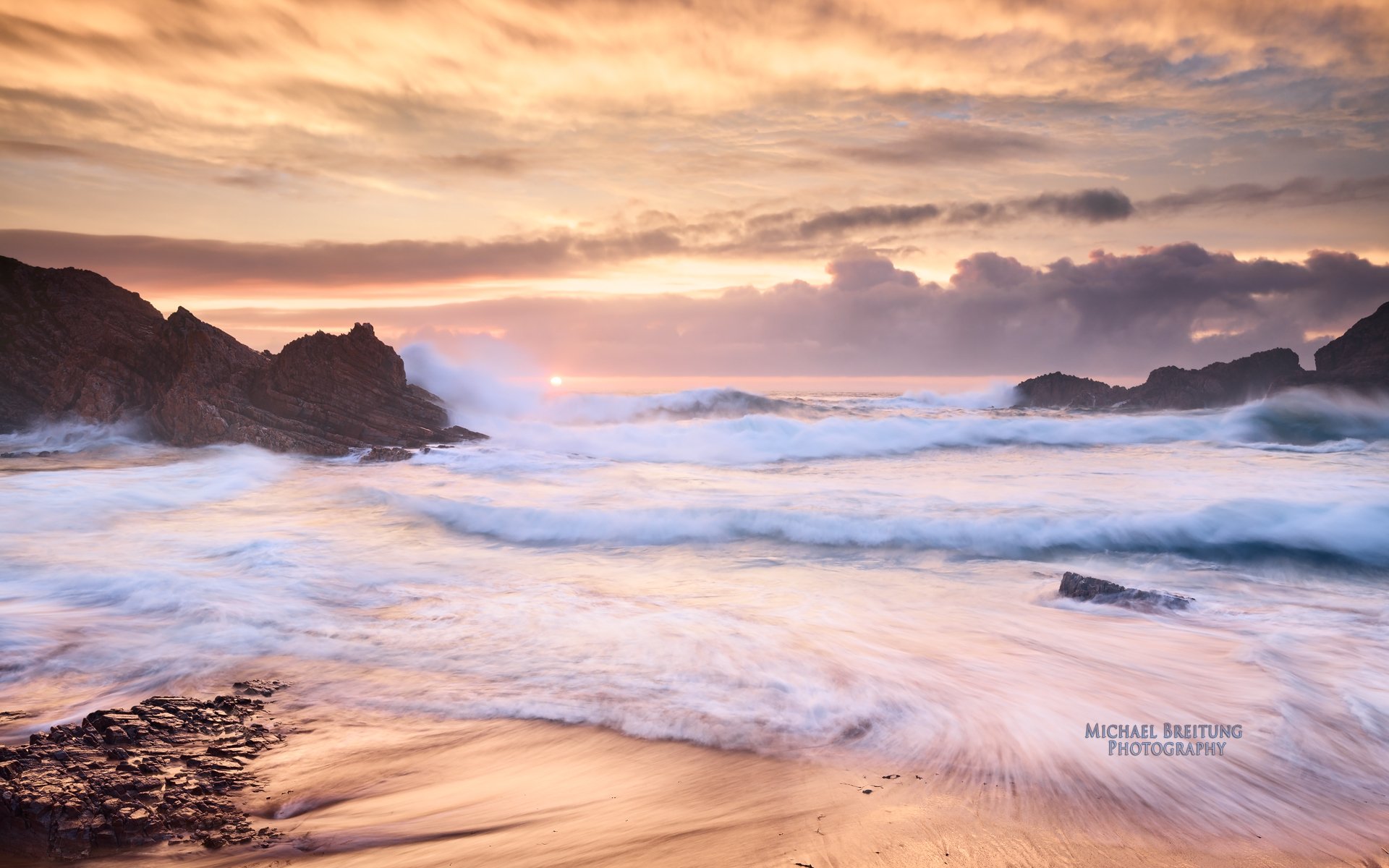 michael breitung ireland sea waves rock dawn