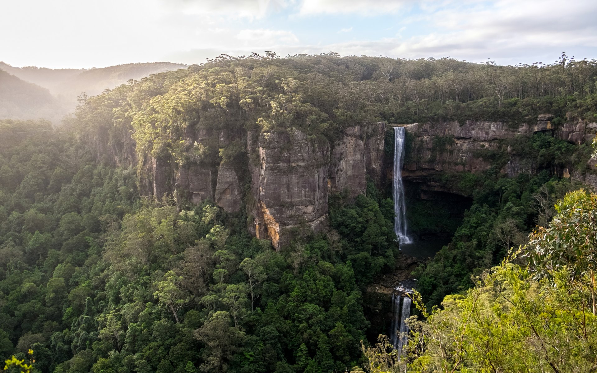 belmore falls kangaroo valley australia panorama wodospad klify las