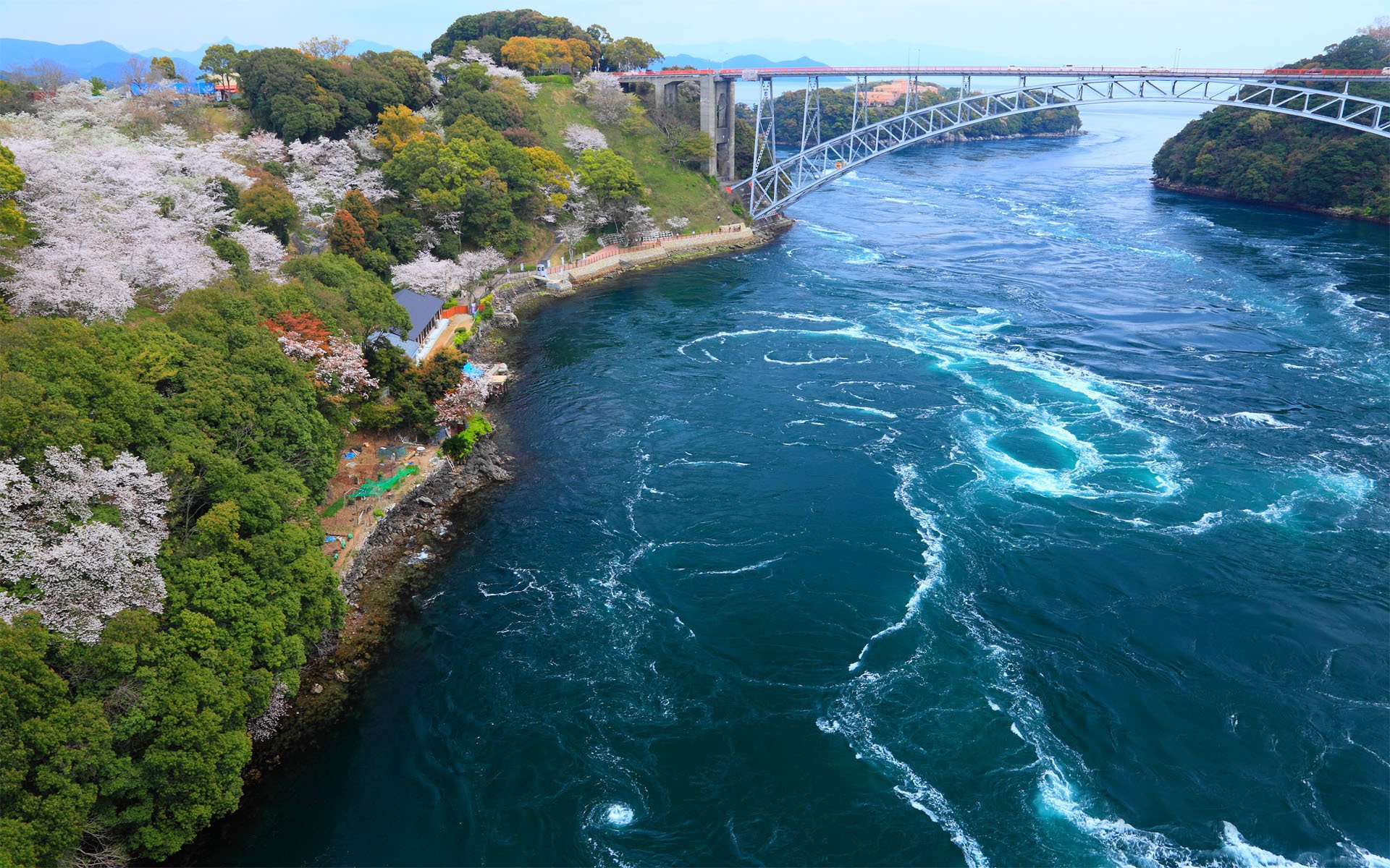 giappone costa riva ponte fiume baia