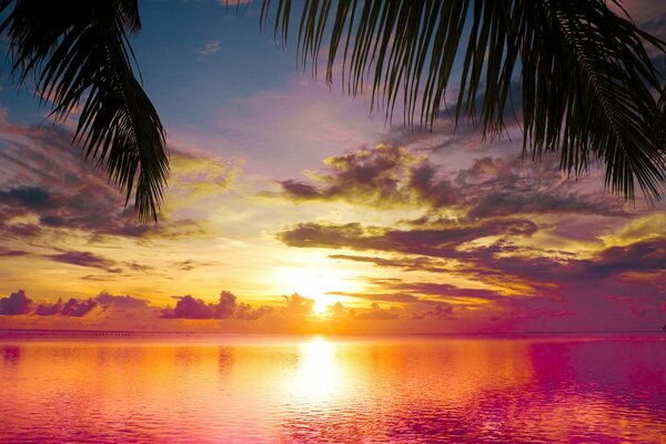 Beautiful sunset on the seashore