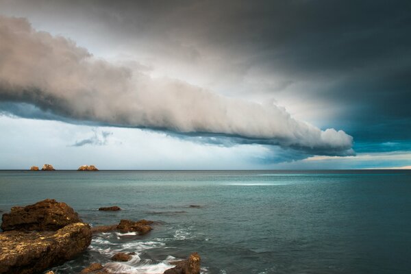 Choppy sea under a gray sky