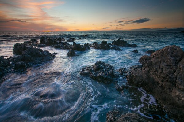 Hawaii est un coucher de soleil merveilleux