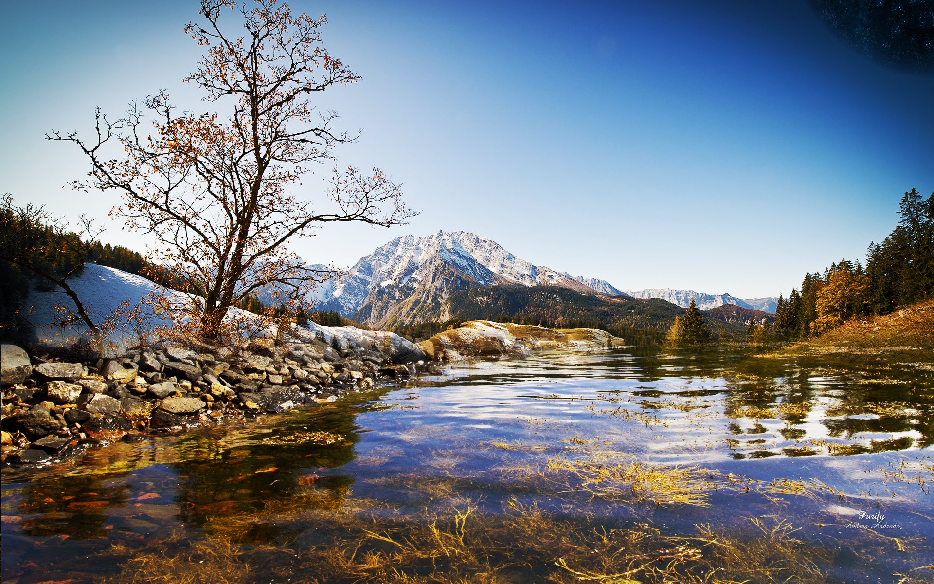 natur landschaft see fluss berge himmel hintergrundbilder