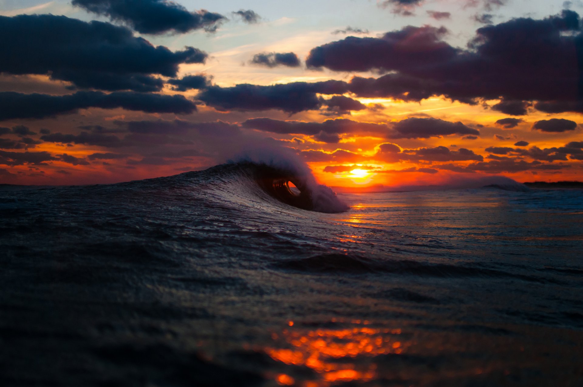 hiver coucher de soleil ciel soleil nuages mer océan vagues benny cram photographie