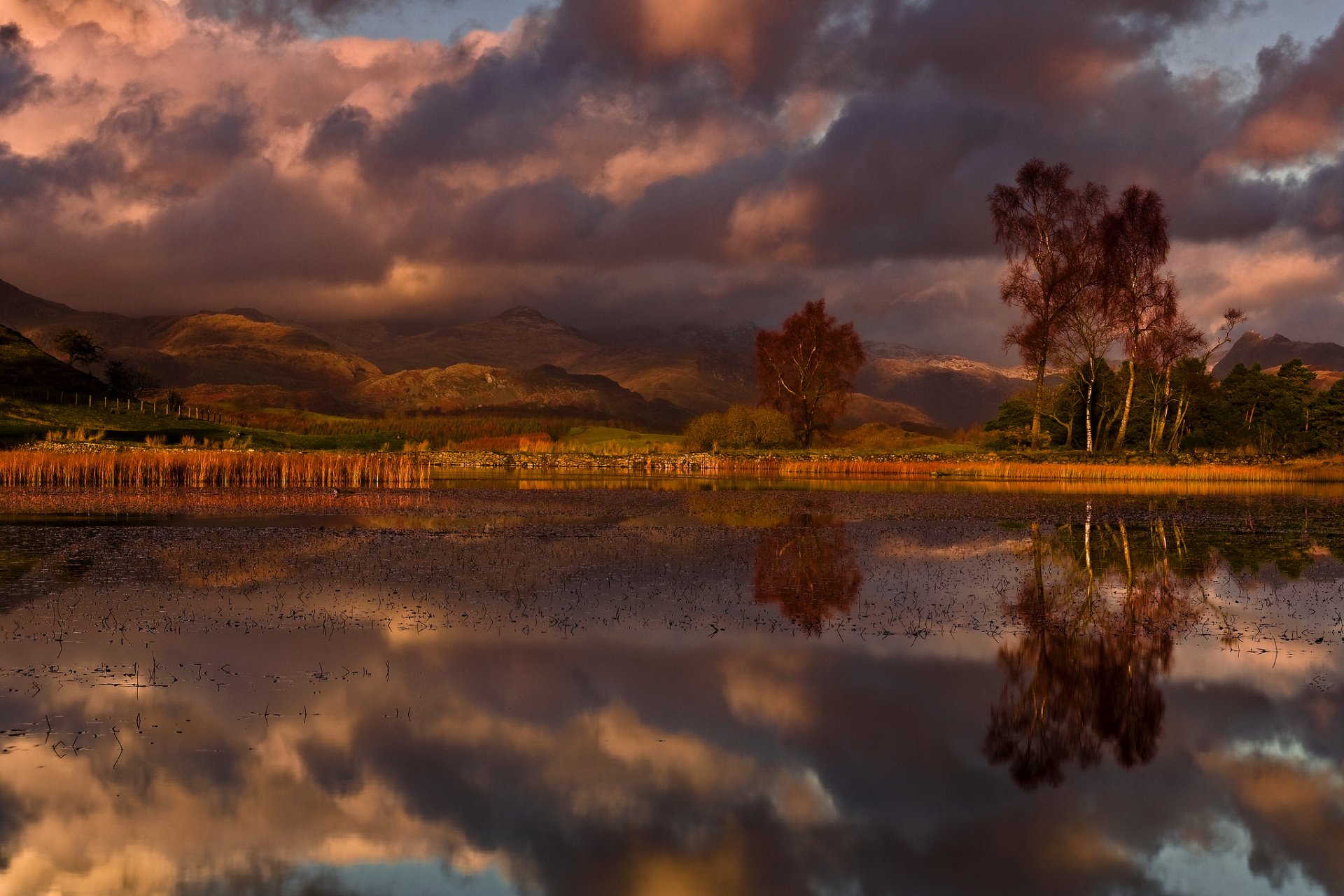 naturaleza inglaterra gran bretaña cielo nubes nubes agua reflejos