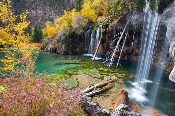 Super waterfall at hanging lake