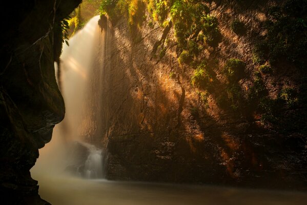 Natural landscape with rocks and water