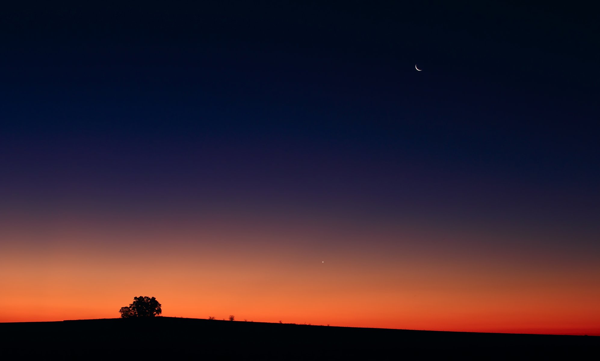 moon venus sunset