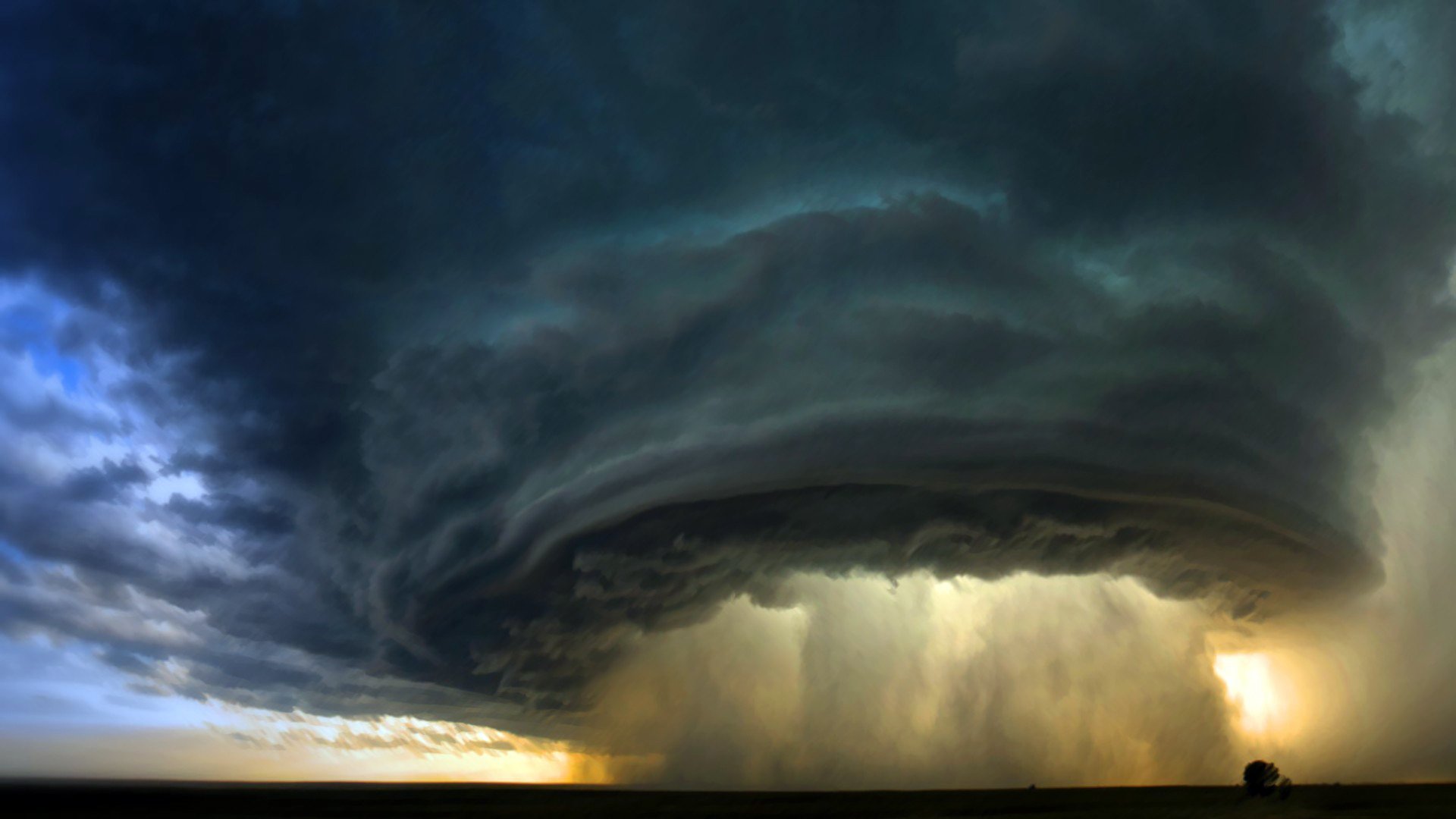 cielo nuvole orizzonte uragano tornado vortice elemento