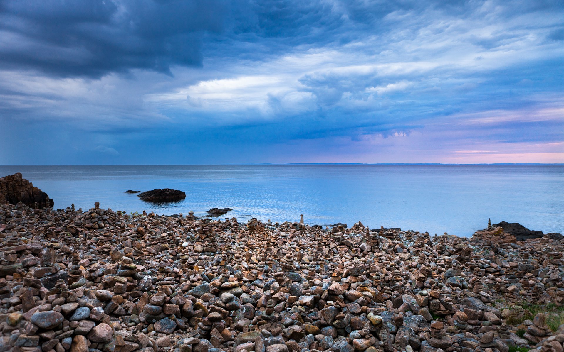 suecia mar piedras costa