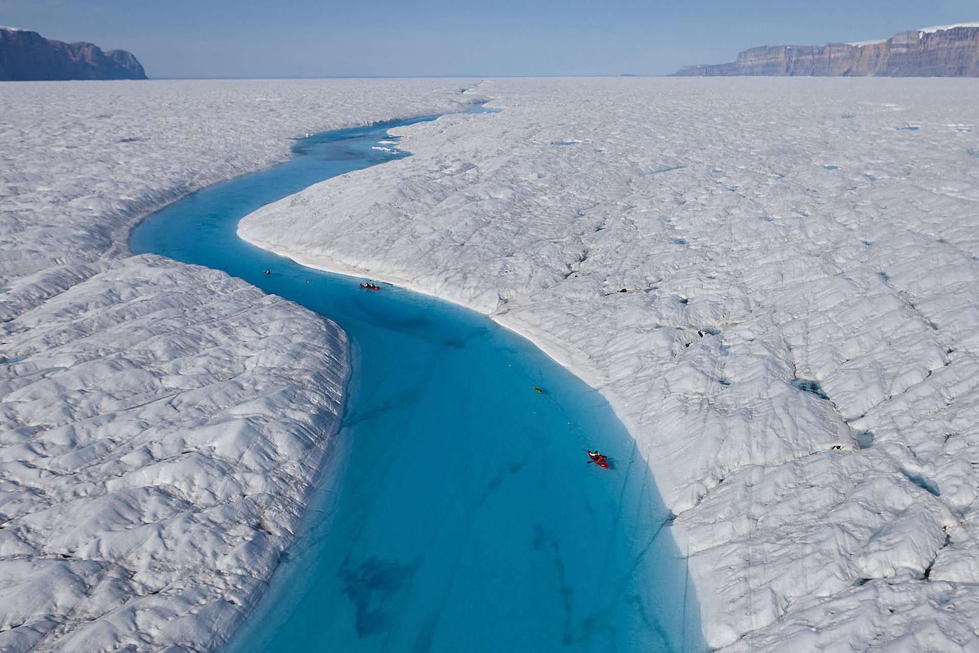 grönland blauer fluss petermann-gletscher