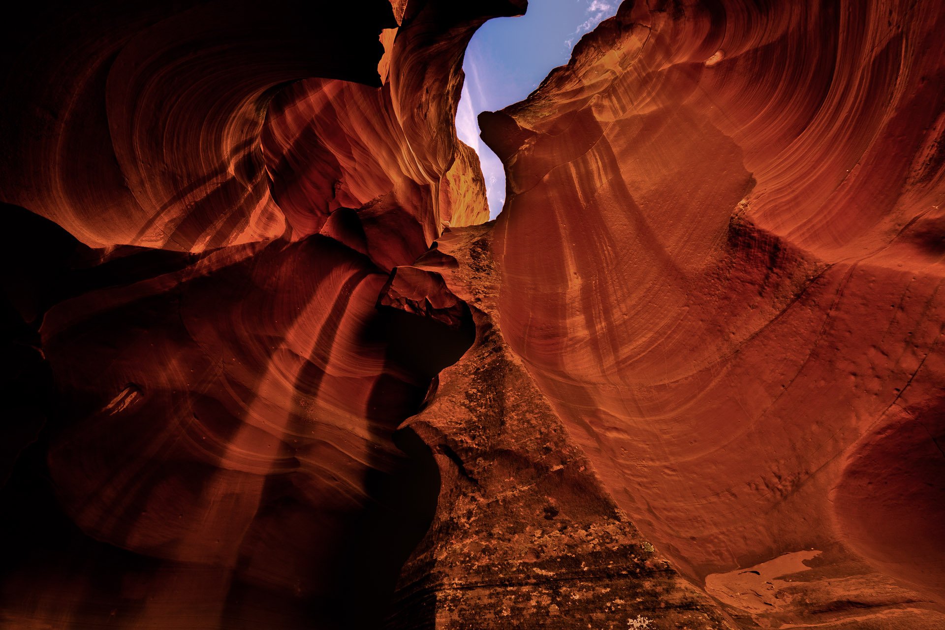 nature antilope canyon canyon grotte roches texture ciel