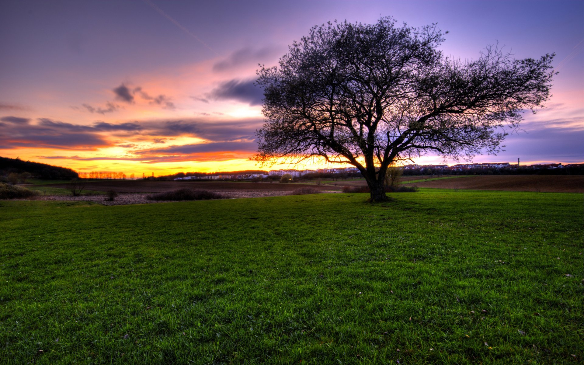 coucher de soleil paysage étendues