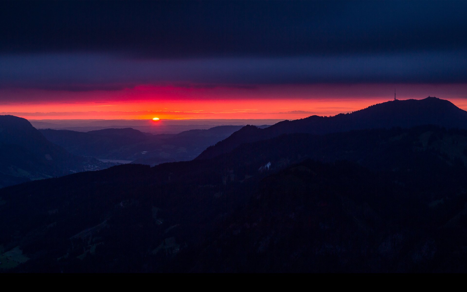 natur landschaft deutschland bayern himmel sonnenuntergang berge