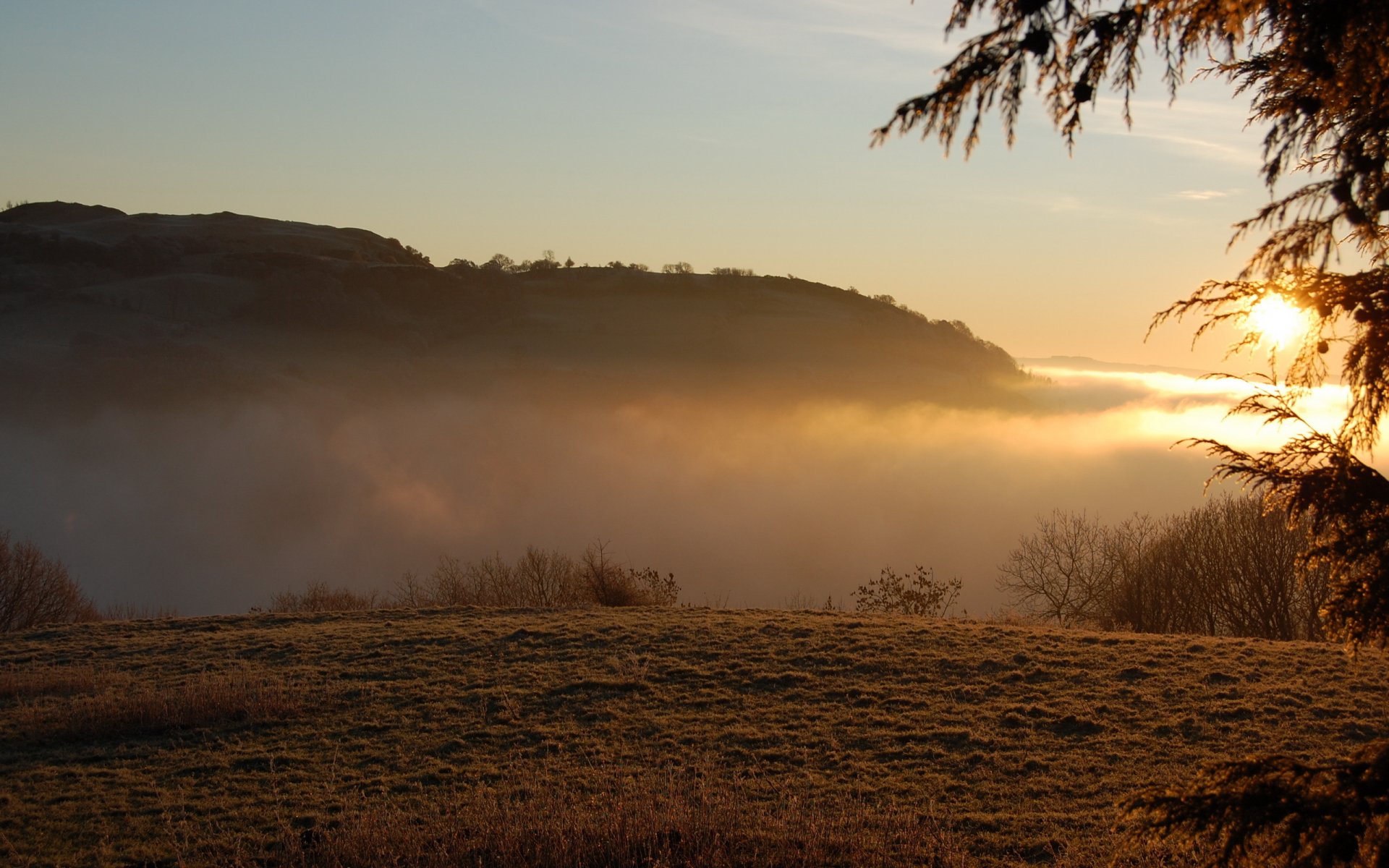 unset mountain clouds nature light landscape