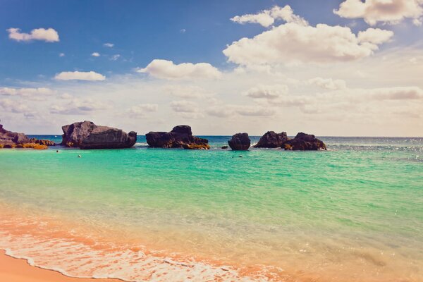 Paradise landscape of the sea and rocks