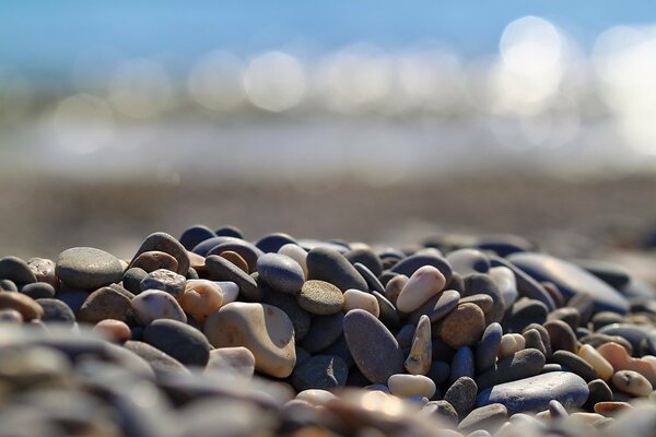 Colorful pebbles of the warm sea