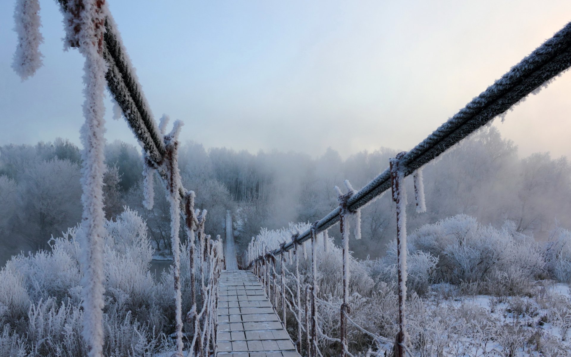 brücke winter schnee frost