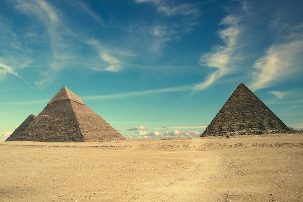 Sandy landscape of the pyramids of Egypt