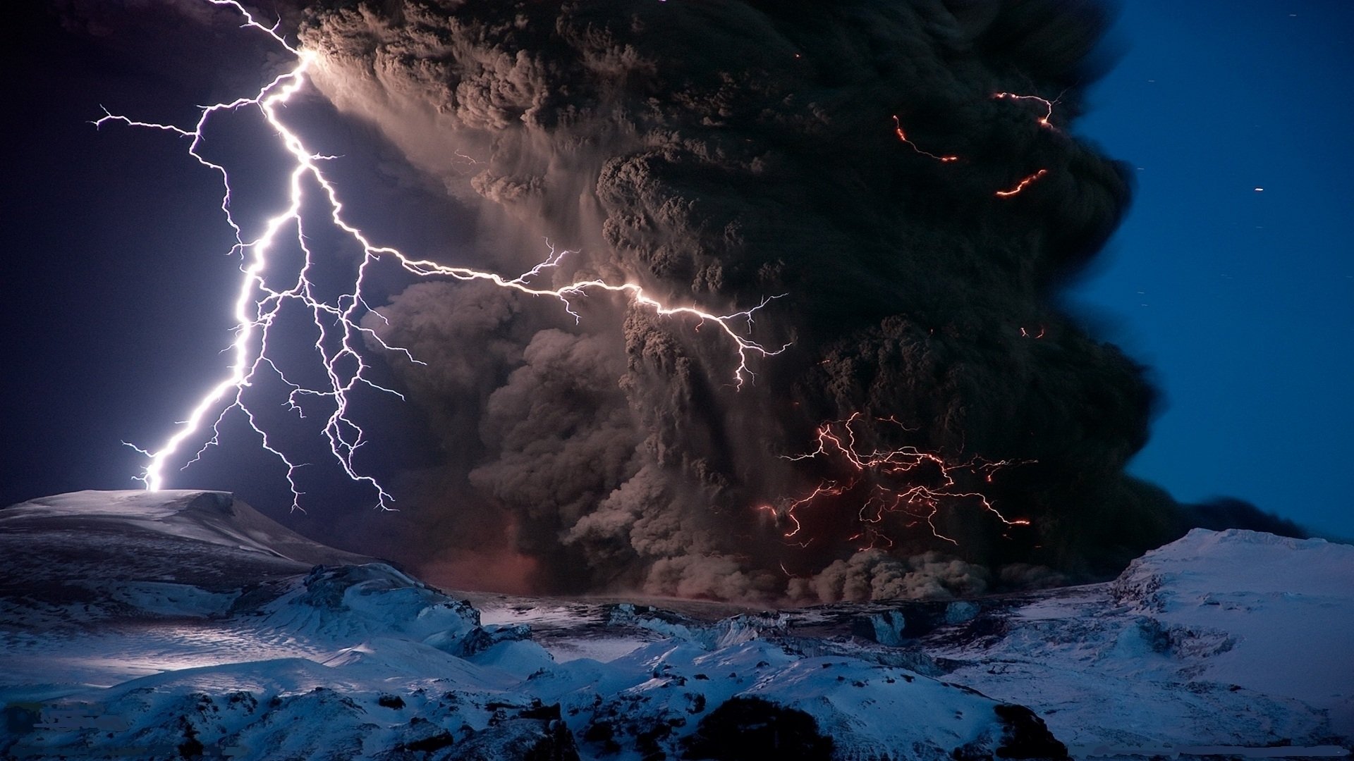 vulcano cenere temporale fulmine elemento