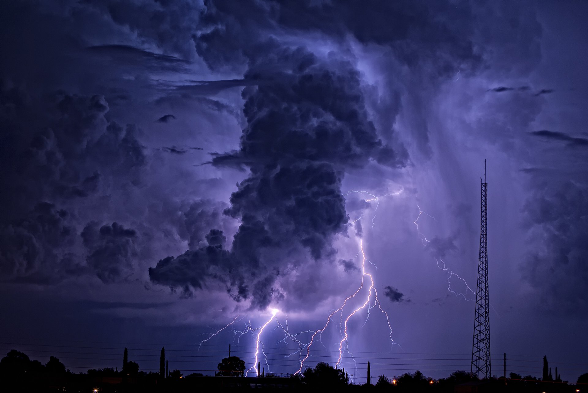 nature ciel nuage foudre