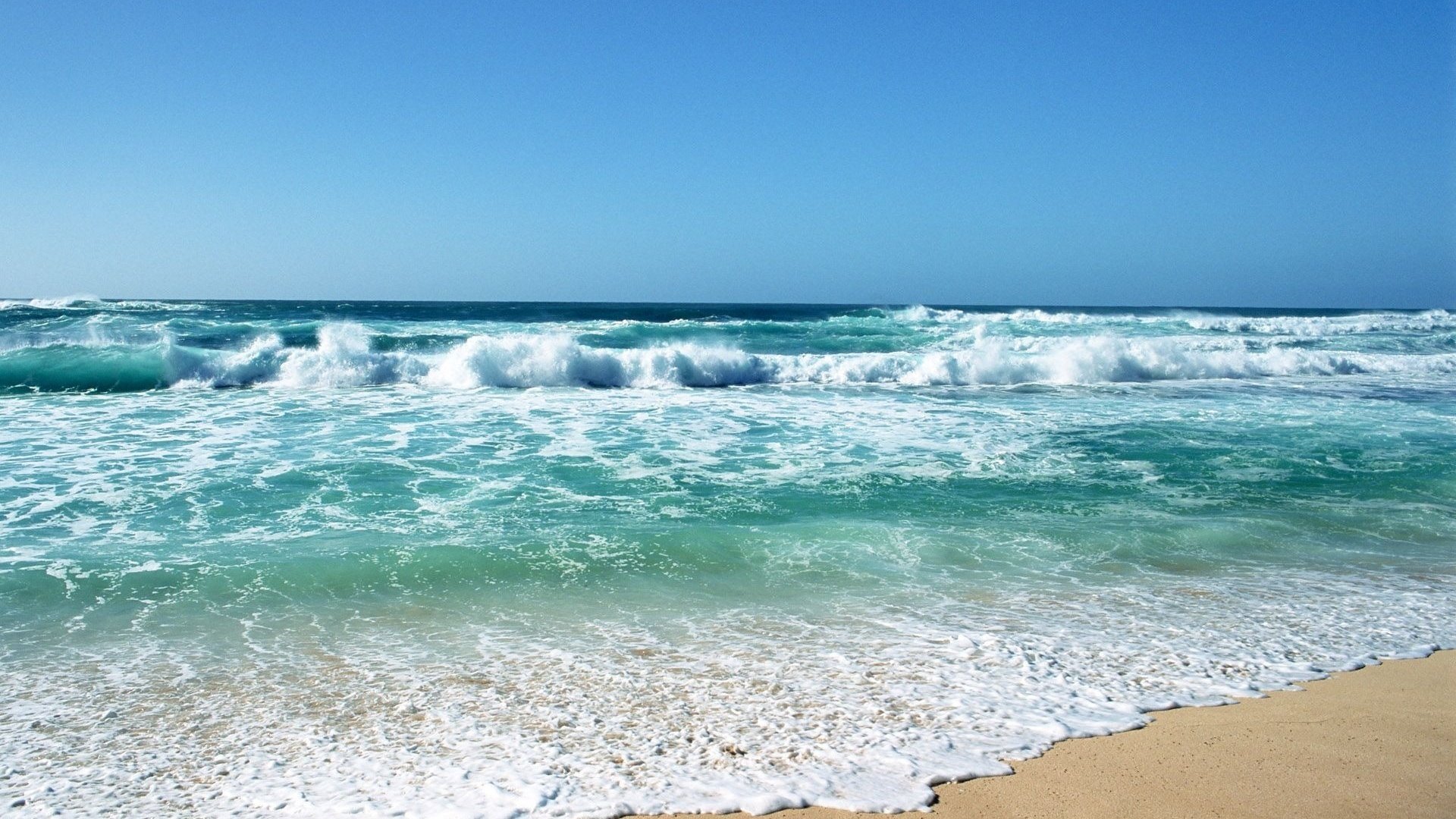 meer strand wellen sommer sand himmel