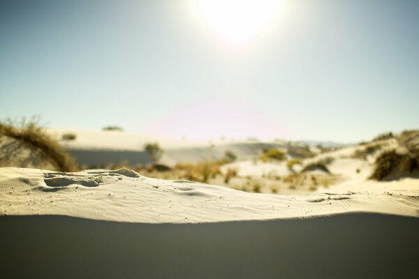 Cornice piena di luce e calore mezza giornata nel deserto