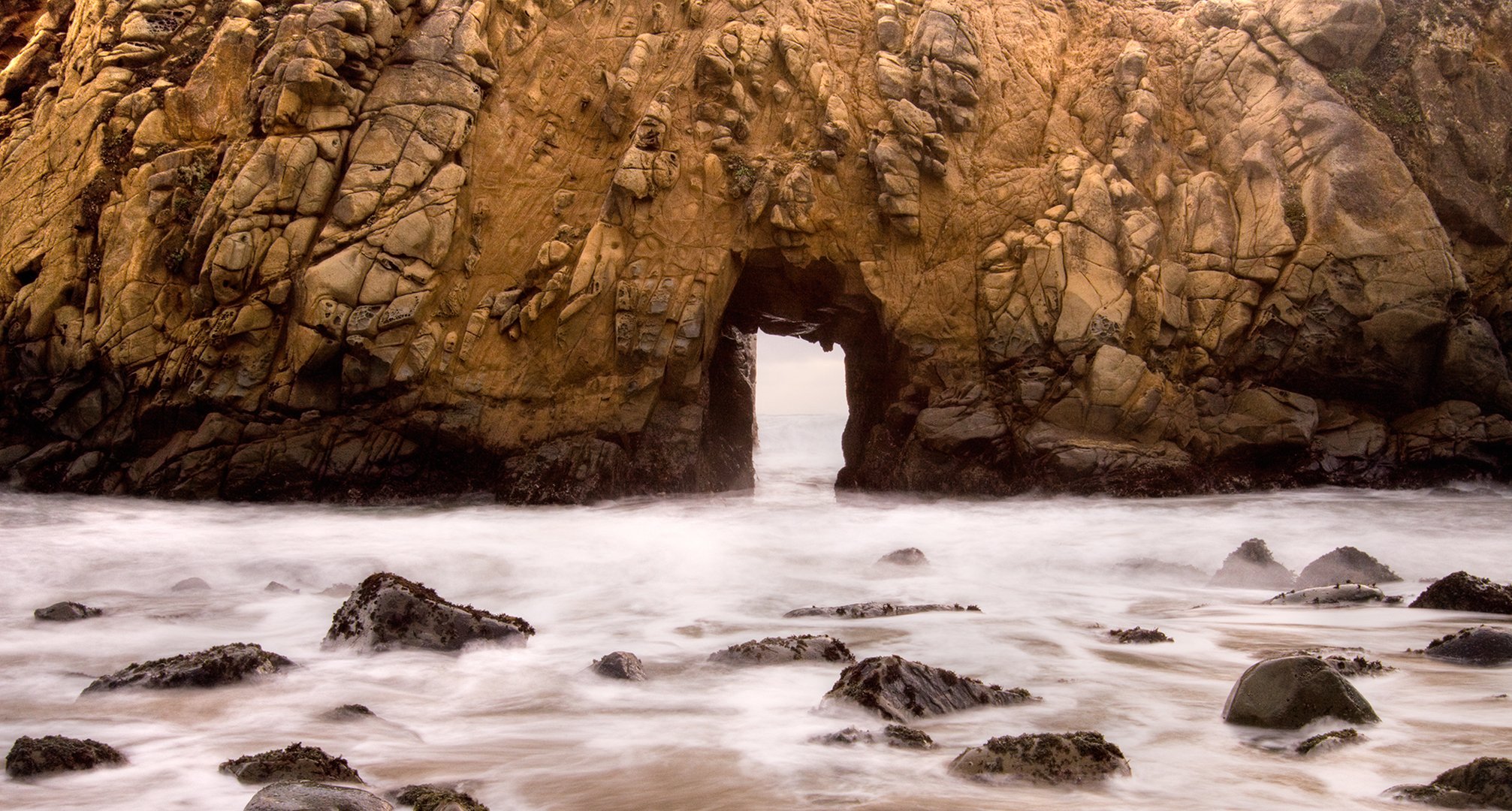 landscapes rocks hole holes water splashes grottoe