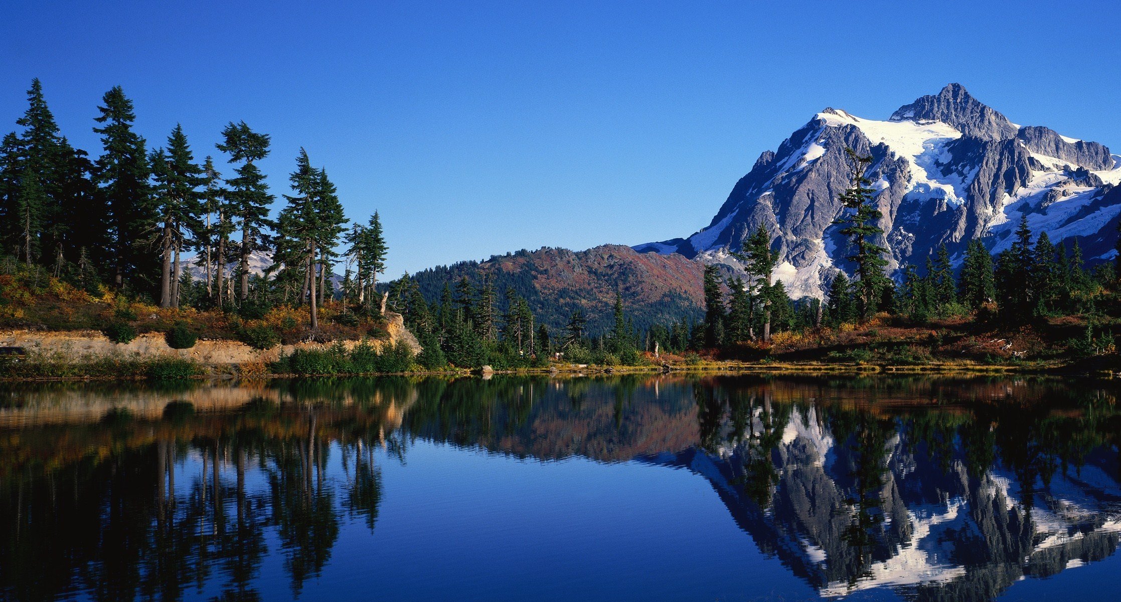 nature landscape of the lake mountain sky