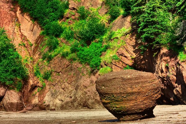 Stone on the background of mountains