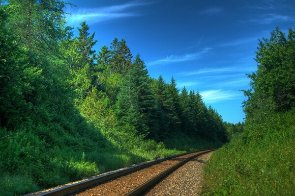 Eisenbahn mit schöner Landschaft