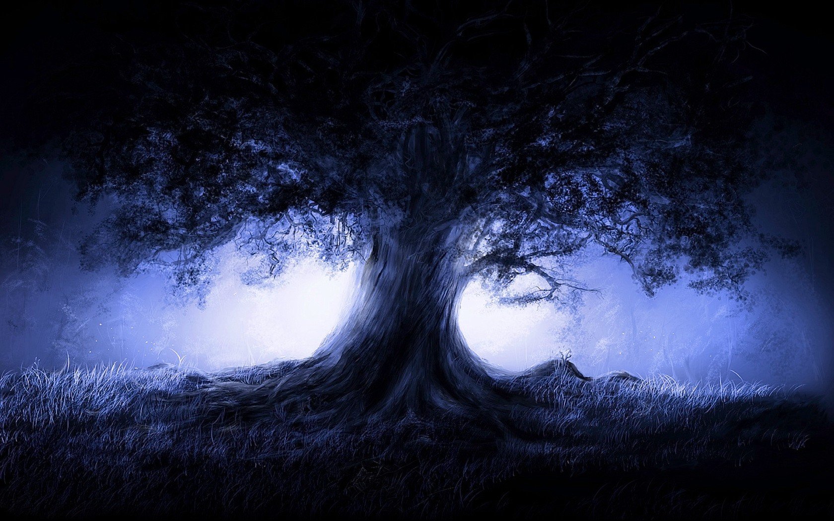 Загадочное дерево. Мистические пейзажи. Мистическое дерево. Синий лес. Дерево мистика.