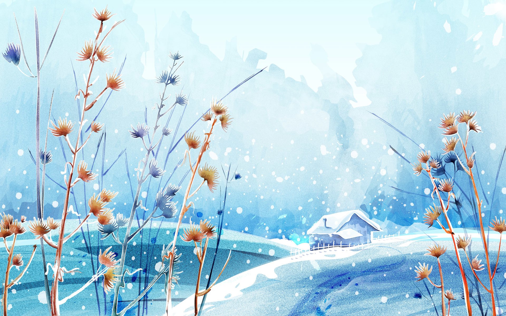 beautiful winter day picture paint