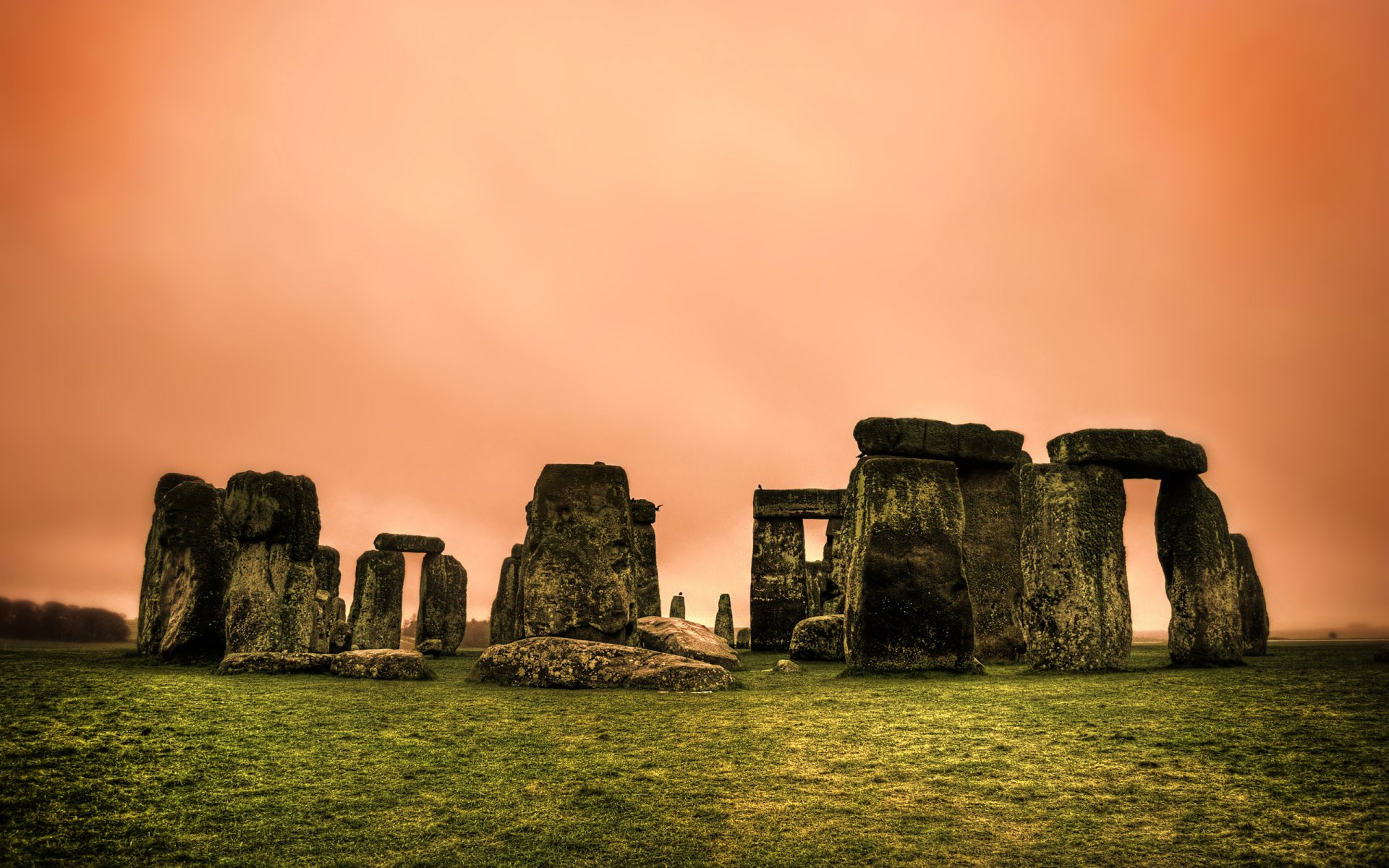 inglaterra cielo piedras puesta de sol cromlech stonehenge