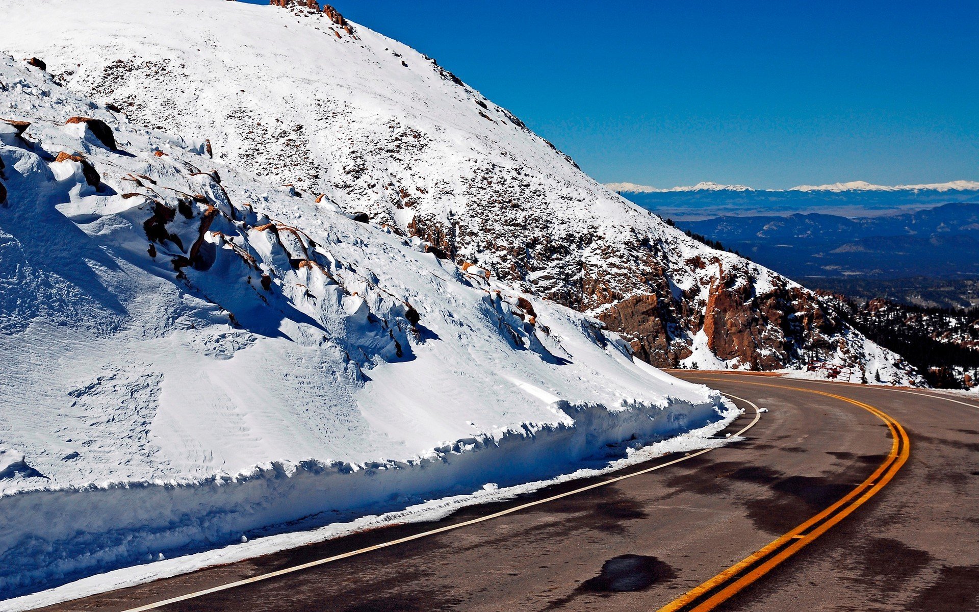 mountain road snow