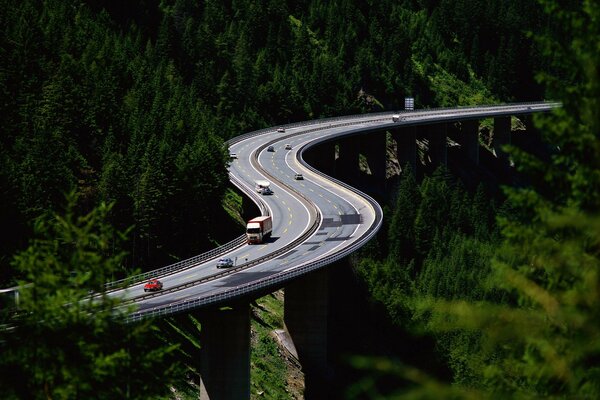 Altitudine stradale nel mondo delle montagne forestali